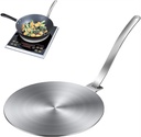 Stainless Steel Induction Adapter Plate, Heat Diffuser for Glass Cooktop, Gas Stove and Electric Stove, Defrosting Tray Fast Thawing Plate, Detachable Handle (9.4in/24cm)