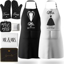 Mr & Mrs Aprons for Couple Gift-Anniversary,Bridal Shower,Wedding,Engagement,Christmas Gifts for Couple,Kitchen Gift Set
