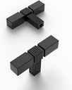 Amerdeco 10 Pack Matte Black Cabinet Knobs Single Hole 2 Inch Solid Zinc Alloy Cupboard Drawer Pulls T Bar Hardware ZH0021