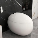 KunMai Egg-Shaped Smart Toilet, One-Piece Modern White Freestanding Toilet with Heated Seat, Soft Close, Adjustable Drying, and Remote Control for Bathrooms