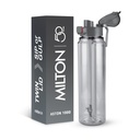 MILTON Aston 1000 BPA & BPS-Free Water Bottle 1 ltr | Food-Grade Plastic | One-Click Open | Leak-Proof | Sip & Gulp Lid I Ideal for Office, School, College, Gym, Grey