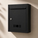 JIALTO Letter Box for Home Gate, Wall Mounted Metal Mail Box with Lock & Key, Waterproof Post Box for Outdoor Use, Suggestion & Complaint Box for Office, School and Societ(Black)