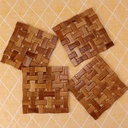Sevendi Wooden Trivet Mat Set, Heavy Duty Hot Pot Holder Pads Coasters, Perfect for Modern Home Kitchen Decor, 16 x16 cm Kitchen Dining Table Non-Slip Dish Plate Pan Placemat-Pack of 1 (4, Brown)