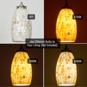 Kira Home Coast 7" Hand-Crafted Mosaic Sea Shell Glass Shades, Replacement Glass, 1-5/8" Fitter Opening for Threaded Medium Base Socket, 7.5" x 4.5", 2-Pack