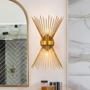 EDISLIVE 2-Bulb Vanity Light Mid-Century Modern Starburst Wall Sconce Lamp Sunburst Sconce Wall Light for Powder Room Bedroom Bathroom