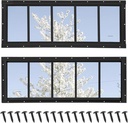 Shed Windows 2 Pack, Transom Windows 10" x 29" with Tempered Glass, Garage Doors Window for Shed, Chicken Coop, Playhouse, Household (Black)