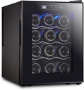 12 Bottle Wine Cooler Quiet Operation Compressor Wine Cellar Freestanding Counter Top Wine Chiller Cabinet Refrigerator and Touch Panel Digital Temper