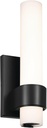 KICHLER Izza 13.25" Contemporary 1 Light LED Wall Sconce with Etched Glass Shade in Matte Black for Bathrooms and Hallways (4.75"x4.5"x13.25") 83837