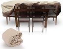 Pyle Patio Table Chair Cover - Armor Shield Lawn Veranda Porch Deck Ottoman Wicker Furniture Cover with Air Vent - Fits Rectangle / Oval Table w/ 6 Seat 108"Lx58"Wx23"H - PVCTBLCH42 (Medium)