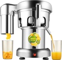 Electric Stainless Steel Juicer, 370W 110V Commercial Juice Extractor Low Noise Electric Heavy Duty Centrifugal Juicers Automatic Separation of Juice and Pomace for Family,Hotel,Restaurant