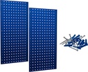 Triton Products Steel Pegboard Panels - Set of 2 Heavy Duty LocBoards for Garage and Home Storage and Organization With Mounting Hardware, 18" x 36" (Blue)