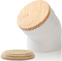 Salt Cellar with Airtight Lid, Ceramic Salt Pig, Salt Containers for Countertop, Sealed and Moisture-Proof, Easy Access, Dishwasher Safe (White)