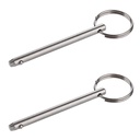 2 Pack Quick Release Pin, Diameter 3/16"(4.8mm), Overall Length 2-1/2"(65mm), Usable Length 2"(51mm), Full 316 Stainless Steel, Bimini Top Pin, Marine Hardware