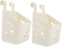 Cabilock 2pcs Space-saving Wall Basket Kitchen Bathroom Organizers Plastic Storage Bins for Home