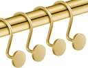 CHICTIE Gold Shower Curtain Hooks, Rustproof Shower Curtain Rings for Bathroom, Metal Shower Hooks for Shower Curtain Rod, Modern Decorative Shower Curtain Hangers Set of 12, Round Heavy Duty Design