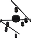 6 Light Head Adjustable LED Track Lighting Kit, Modern Linear Pendant Directional Ceiling Spot Light Fixture for Home Farmhouse Kitchen, 360 Rotatable, GU10 Bulbs Not Included, Matte Black