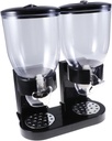 IMIKEYA Double Cereal Dispenser Airtight Storage Canister for Oatmeal Dry Food Organizer No-spill Control Knob for Pantry Space Black