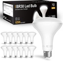 dalattin 12 Pack BR30 LED Bulbs 65W Equivalent, Dimmable Indoor Flood Lights 5000K Daylight White, 9W, 800 Lumens, E26 Base, LED Recessed Light Bulb for Living Room, Bedroom, Bathroom, Kitchen