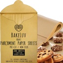 BAKELUV Kraft Brown Parchment Paper Sheets 12x16” | 200 Pcs | Non-Stick Precut Parchment Paper for Baking Sheets, Baking Paper, Unbleached Cookie Sheets, Wax Paper | Oven, Air Fryer, Grilling, Freezer
