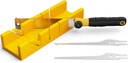 GARTOL Miter Box and Saw Set, 4-Piece Japanese Hand Saw for Wood Cutting, Woodworking Tools for Precise Miter and Bevel Cuts with 3 Replaceable Blades for DIY, Crafting, Furniture Making & Carpentry