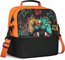 Kids Lunch Bag, Durable Insulated Lunch Bag for Girls, Boys, Washable Lunch Box Bag With Adjustable Shoulder Strap, Reusable Bento Bag for School Picnic & Travel (Game Pad)