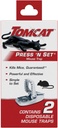 Tomcat Press 'N Set Mouse Trap for Indoor or Outdoor Use, Plastic Spring-Loaded Mouse Killer with Grab Tab, 2 Traps