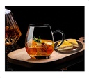 Sun's Tea Ultra Clear Glass Tea Mug | Coffee Mug 16 oz (470 ml) | Borosilicate - Glasses w Big Handle | Simple and Elegant | Microwave Safe | Pure Glass