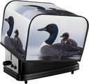Loon Birds Toaster Cover Bread Machine Cover Fits For 4 Slice Toasters Anti-Sputtering Bread Cover Washable Bread Maker Cover Dust Cover