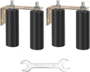 2 Pack 6" Gate Roller Guide with L-Bracket, Universal Adjustable Heavy Duty Sliding Gate Rollers,Sliding Gate Kit, Black Sliding Gate Guide Roller,Sliding Door Hardware