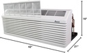 J-Series PTAC Model PTC153J25AXXX- 15000 BTU 2.5 Kw Wall Mounted Air Conditioner and Heater Combo for Hotel, Motel, Apartment, Sunroom, and Garage - AC Heater Combo with PHWT-A150H thermostat.