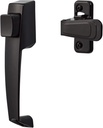 Ideal Security Door Handle with Inside Latch for Storm and Screen Doors, Black (2-Piece Set)