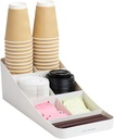 Mind Reader 7 Compartment Coffee Condiment, Cups, Lids, Sugars, Stirrers,Storage Organizer, White