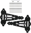 Advantage Industries 8” Self-Closing “T” Hinge | Industrial Stainless-Steel Gate Hinge | Horizontal Adjustable | Heavy-Duty Enclosed Spring | 2-Side Gate Attachment | Wood Gate Hinge (Pair) – Black