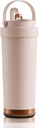 26oz Water Bottle Ceramic Coated Multi-Use Tumbler - 3-in-1 Drinking Modes, Thermal Insulation, Silicone Strap, Portable Travel Mug (pink)