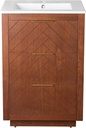 Swiss Madison Well Made Forever Daxton 24" Freestanding Bathroom Vanity in Brown Oak with Sink Top