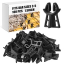 Hoolerry 100 Pcs Snap Rebar Chairs Plastic Heavy Duty Spacer Fits Bar Sizes 3-5 Plastic Rebar Concrete Stand, Heavy Duty Solid Construction Anti Rust