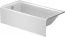 Duravit 700652-L Duravit No.1 60" Three Wall Alcove Acrylic Soaking Tub with Left Drain and Overflow - White