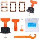 Reusable 1/16" Tile Leveling System Kit (800pcs) w/ 4000 1/12" Cross Spacers + 16 Wrenches & 100 Steel Pins - Professional Floor Installation Tools(800, 1/12)