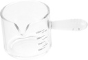 Cabilock Scalding Glass Coffee Measuring Cup with Handle and Spout Transparent Milk Pitcher for Espresso Creamer Syrups and Sauces Dispensing in Home and Restaurant Use