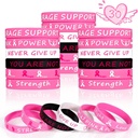 Pink Ribbon Breast Cancer Bracelets - 30 PCS Rubber Bracelet Party Favors Supplies Inspiring Silicone Wristbands with Hope Strength Breast Cancer Awareness Accessories Survivor Gifts for Women Girls