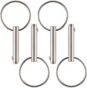 VTurboWay 4 Pcs Quick Release Pin 1/4" Diameter, Usable Length 1", Full 316 Stainless Steel, Bimini Top Pin, Marine Hardware, All Parts are Made of 316 Stainless Steel