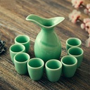 Sake Set Pottery Chinese Celadon Sake Set Retro Ceramic Cups Crafts Wine Glasses