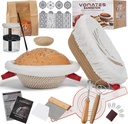 Sourdough Bread Baking Supplies, Sourdough Starter Kit, Cotton Rope Banneton Bread Proofing Basket, 40oz Sourdough Starter Jar, Sourdough Proofing Basket, Bread Making Tools for Mom, Bakers, Women