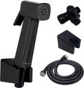 Handheld Toilet Bidet Sprayer for Toilet, Lockable Push Button with Bidet Hose for Feminine Wash, Cloth Diaper for Baby Wash, ABS Material, New Version, Included T-Valve (Black Color)