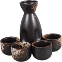 Japanese Sake Serving Set 1 Sake Pot Traditional Pottery Rice Wine Pottery Set