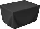 Fire Pit Table Cover for Outland Living 401/403 Outdoor Propane Gas Fire Table, 44 Inch Heavy Duty Waterproof Rectangular Fire Pit Cover, Black
