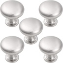 Probrico 5 Pack Cabinet Knobs Hardware,Furniture Round Knobs in Brushed Nickel Finish,1-3/16 inch(29.5mm) Diameter Kitchen Pull Knobs