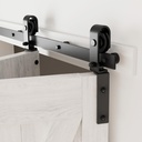 CCJH 40" Bi-Folding Sliding Barn Door Hardware Kit for 2 Doors,Slide Smoothly Quietly,Black Track J Shape Roller,No Door