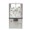 Candy Gumball Vending Machine Candy Machine Dispenser for Business, Capsule Machine Toy/Capsule Vending Machine Dispenser, Vending Machine for 25 Cent Coin Only,2 25 Cent Coins Per Side(White)