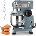 Commercial Food Mixer, 10Qt Commercial Dough Mixer, 450W Stainless Steel Bowl Heavy Duty Food Mixer with 3 Speeds Adjustable, Dough Hook Whisk Beater Included, Perfect for Bakery Pizzeria